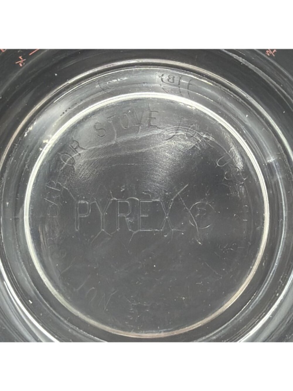 Vintage Pyrex Clear Glass 1 Quart Measuring Cup 532 D Handle Red Lettering - Picture 12 of 12
